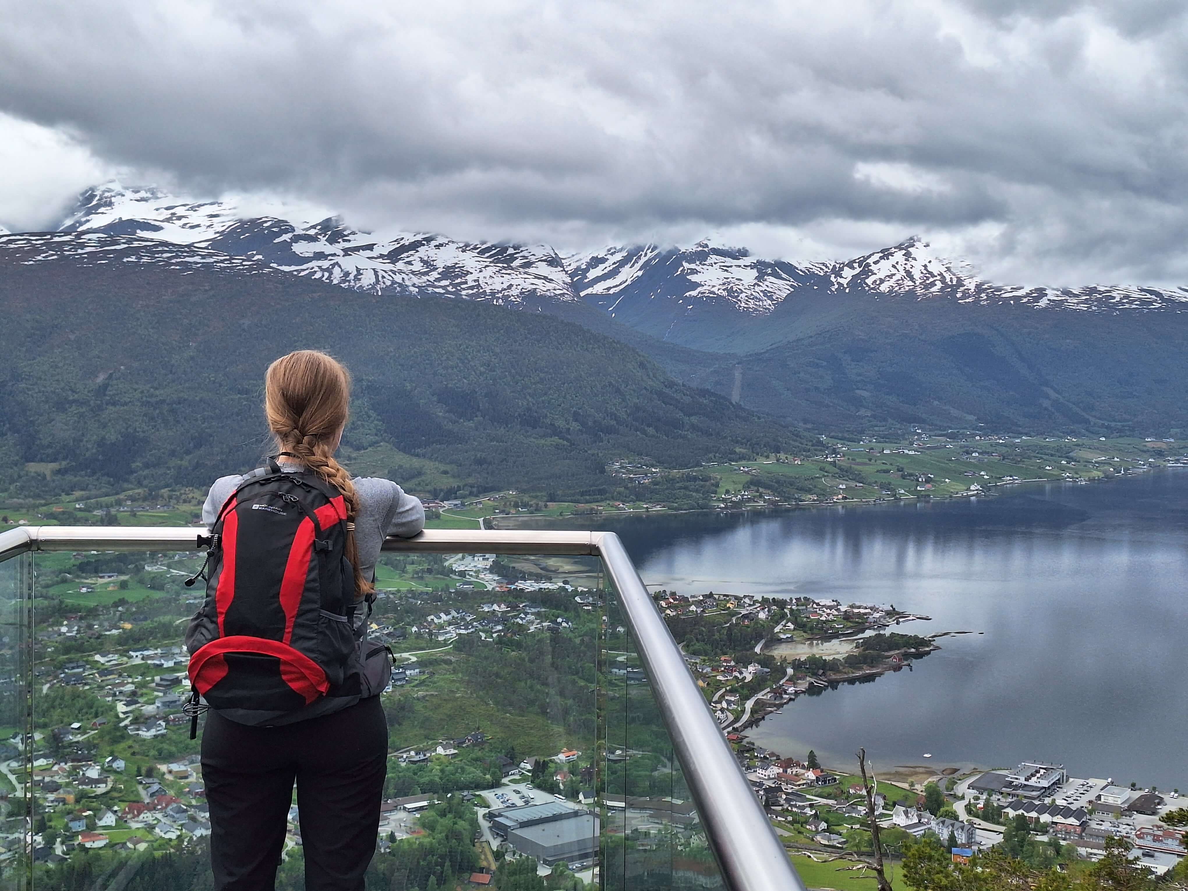 Enjoying a stunning view in the silence of Norwegian fjords near Sandane.