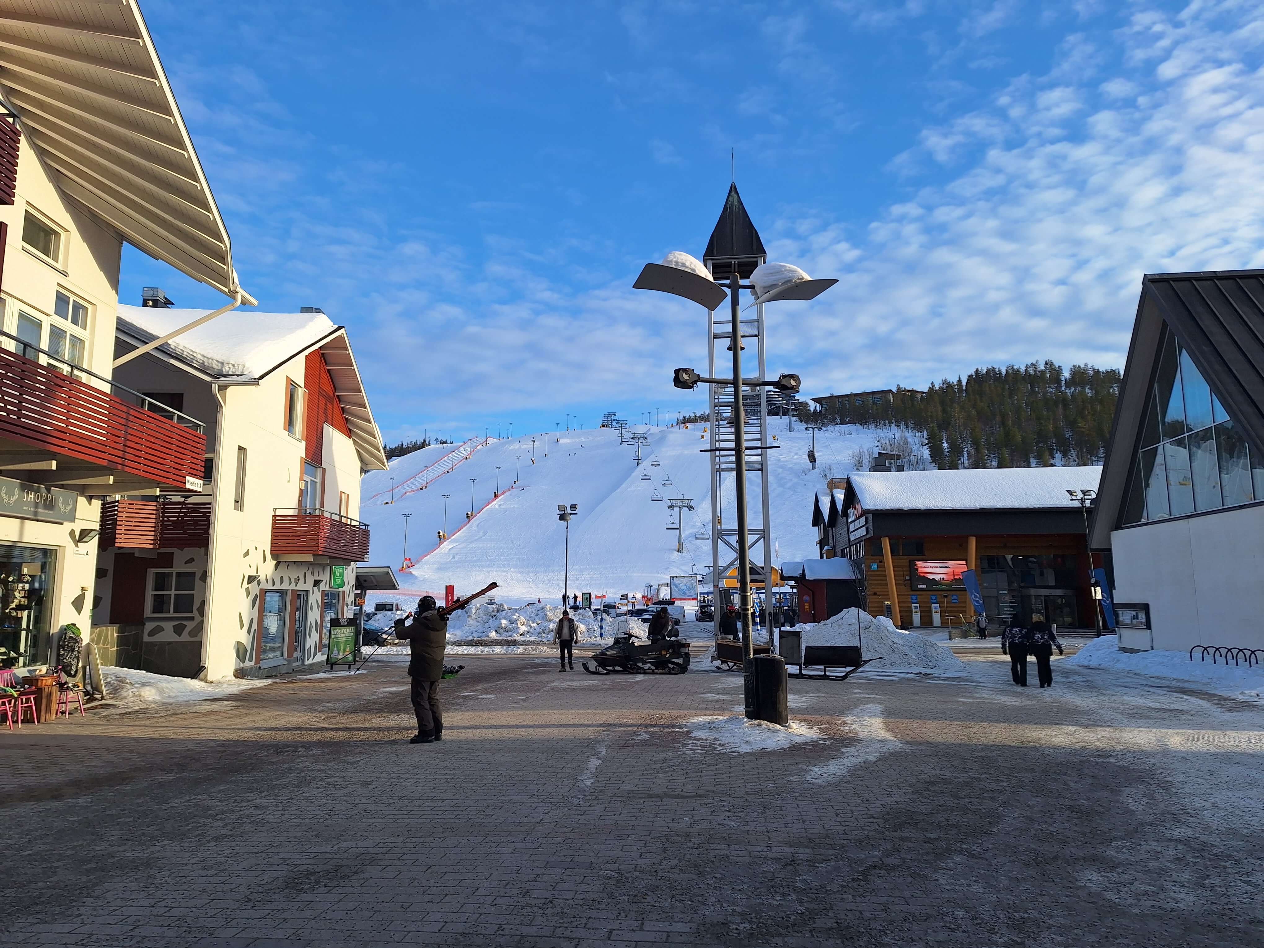 In Levi, you can almost ski right into the village center