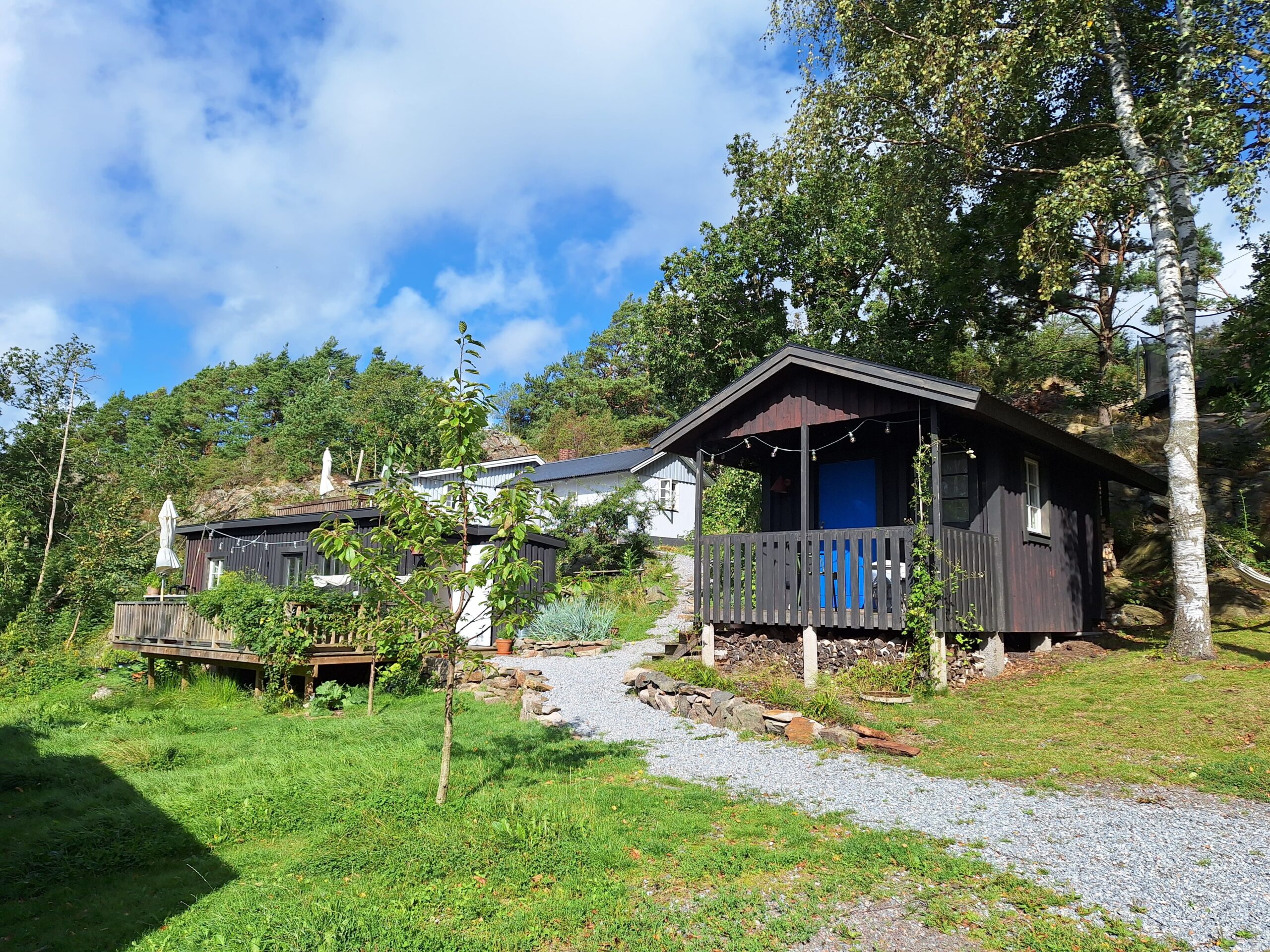 Charming cabin on Sweden’s west coast - an example of affordable and unique accommodations I've stayed in on my travels.