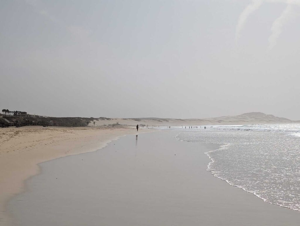 Cape Verde features stunning, expansive sandy beaches.