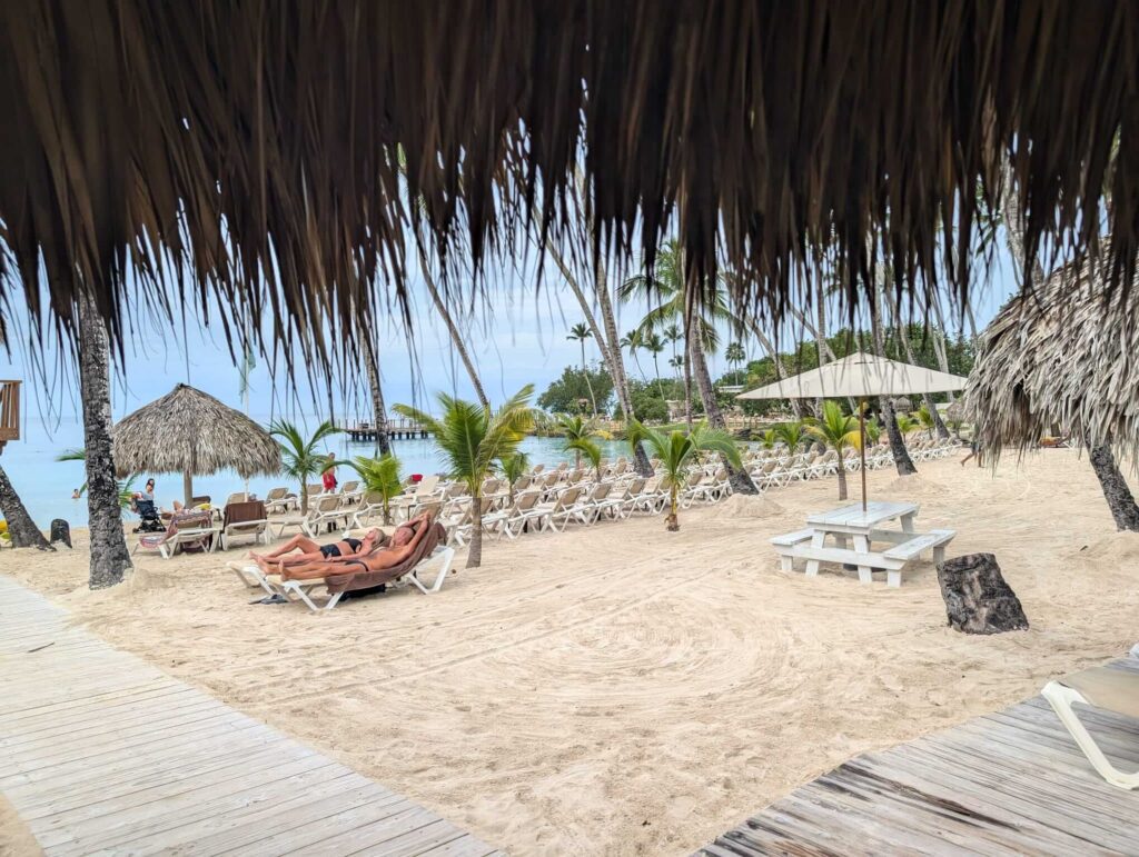 At Hilton La Romana the beach is expansive, offering plenty of sunbeds for guests.